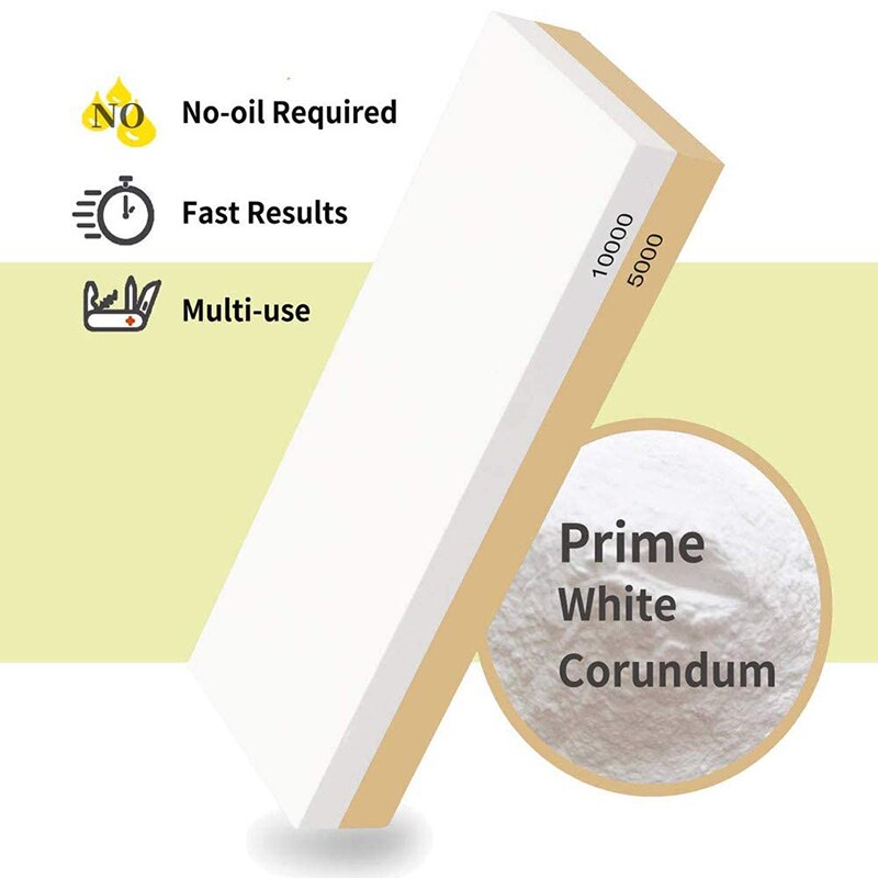 Whetstone 5000/10000 Sandstone, 2-Sided Polishing Kit, Water-Polishing Tool for Kitchen Cutlery and Outdoor Blades