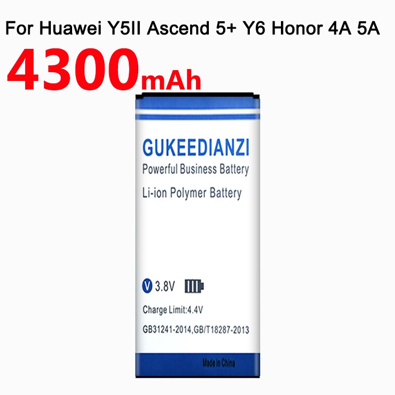 Gukeedianzi Vervangende Batterij Voor Huawei Y5II Y5 Ii Ascend 5 + Y6 Honor 4A SCL-TL00 Honor 5A LYO-L21 HB4342A1RBC 4300mah