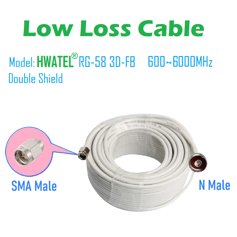 Original HWAWEI LOW LOSS Radio Frequency RF Coaxial Cable RG58 RG-58U Feeder Cable with N Male SMA TS9 CRC9 Connector for Router