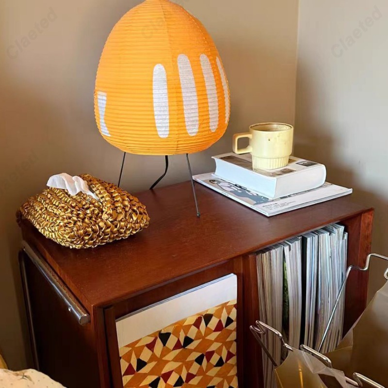 Og minimalistisk led-rispapirbordlampe retro boligindretning stue soveværelse spisestue atmosfære dekorativ belysning