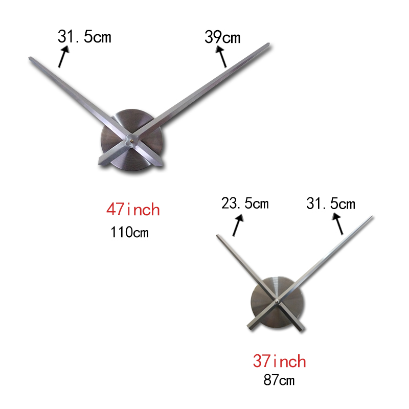 Ur ure horloge ur akryl spejl wallstickers ægte kvarts stue moderne 3d diy klokke