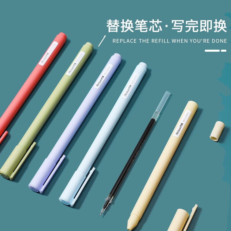 Juego de bolígrafos de Gel recargables para estudiantes, set de 5 unids/paquete de bolígrafos de tinta de Gel de colores de 0,5mm, para amantes de los álbumes de recortes, para profesores y niños