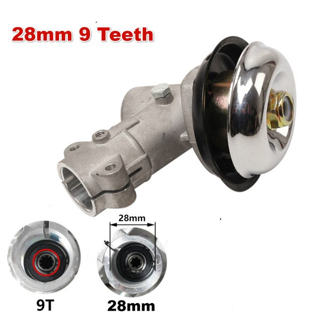 26mm/28mm Trimmer Gearbox Gearhead Brushcutter Grass Trimmer Replace Gear Head Lawn Mower Parts Gardening Tool 7 9 Teeth: 28mm 9T