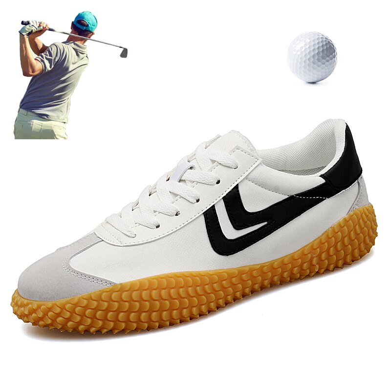 Automne hiver chaussures de Golf hommes anti-dérapant en dehors de l'herbe chaussures pour hommes confortables hommes Golf baskets Golf chaussures hommes: White Black / 11,5
