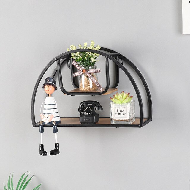 Ijzer Halfronde Muur Plank Creatieve Thuis Woonkamer Slaapkamer Muur Opslag Rack Plank Muur Thuis Decor Muur Plank Drijvende