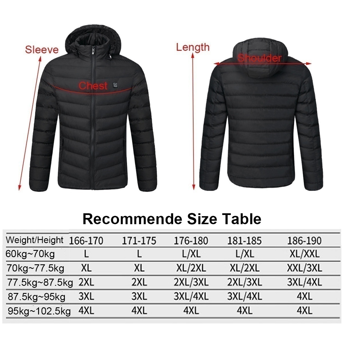 Upgrade Herren Winter Jacken Beheizte USB Mit Kapuze Arbeit Jacke Mäntel Einstellbare Temperatur Control Sicherheit Kleidung Heizung Weste Mantel