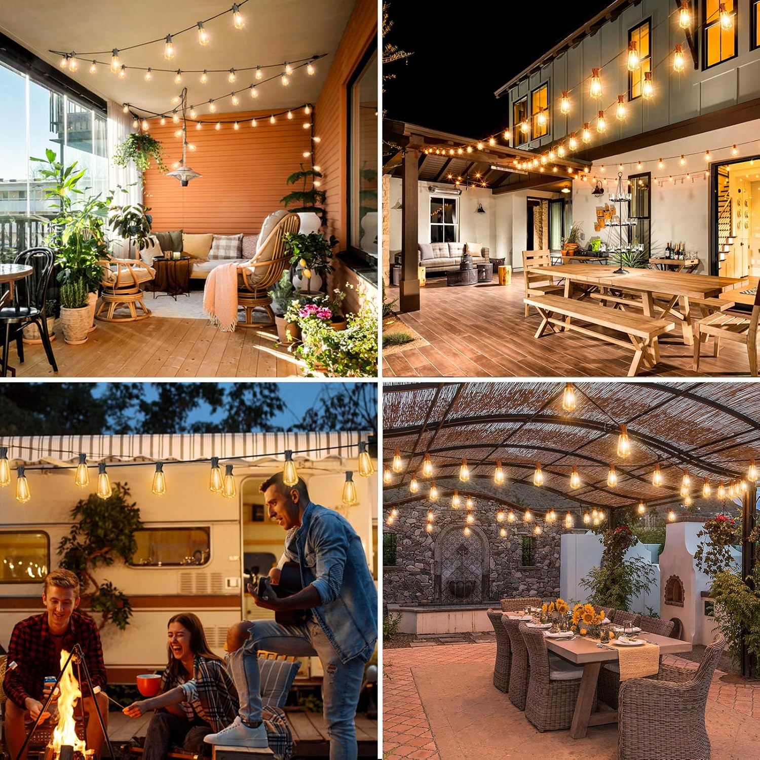 9,5M/12M buitenverlichting op zonne-energie met afstandsbediening, IP65 weerbestendig, LED-lampen op zonne-energie aansluitbaar voor terras, tuin, balkon
