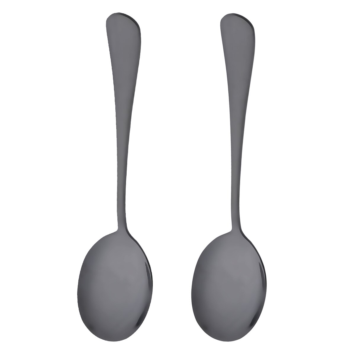2Pcs Big Salad Serving Spoon Fork Set Mix Spoon Pot Porridge Tool Public Restaurant Serving Kitchenware Using Buffet Utensil: Black B