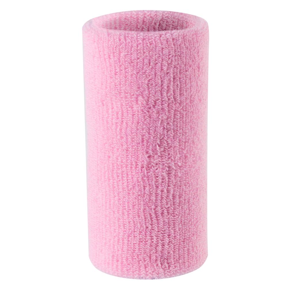 Sports Wristband sweat absorbing breathable towel knitting wrist guard basketball badminton tennis fitness weight lifting gear: pink