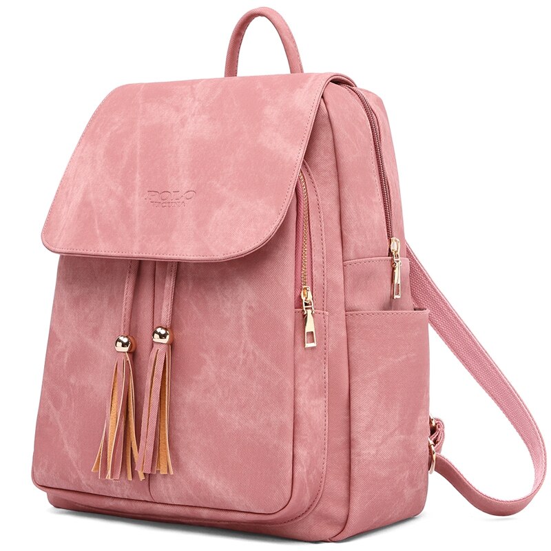 VICUNA POLO Large Capacity Womens Backpack Set With Clutch Wallet Leather Ladies Backpack Bag rucksack mochila