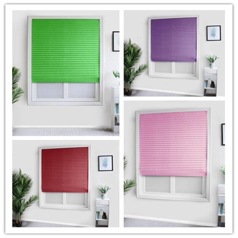 Self-Adhesive Pleated Blinds Blinds Curtains Living Room Half Blackout Window Curtains For Bathroom Balcony Shades