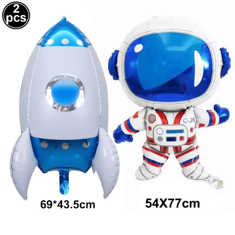 2pcs /Set Space Balloons Space Rocket Astronaut for Boy Galaxy Space Theme Party Kids Birthday Babyshower Birthday Decorations: 05