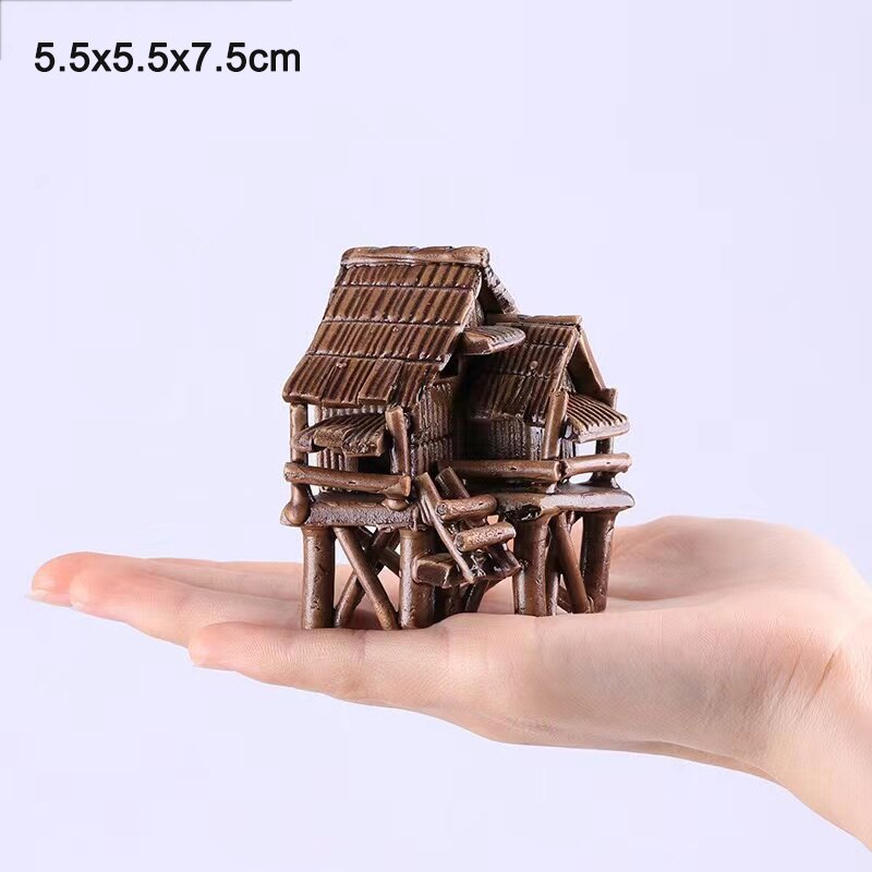 Aquarium Mini Keramik Panzer Haus Bungalow Ornamente Aquarium Fisch Panzer Decoornations Bonsai Landschaftsbau Dekor: F