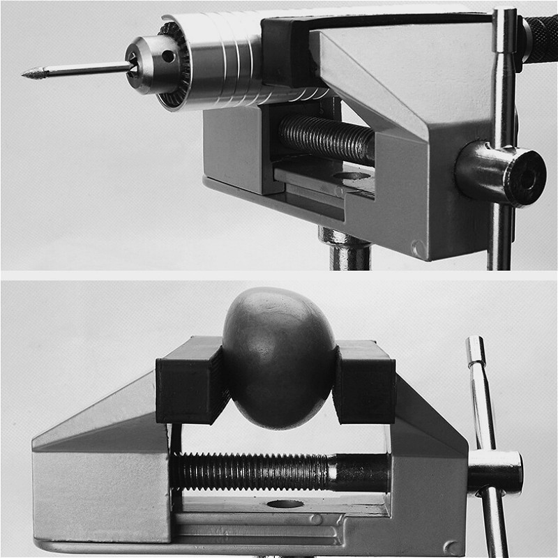 360 Rotating Universal Clamp-on Bench Vises Holder Mini Electric Drill Stand Make the Grinder Flat for Woodworking