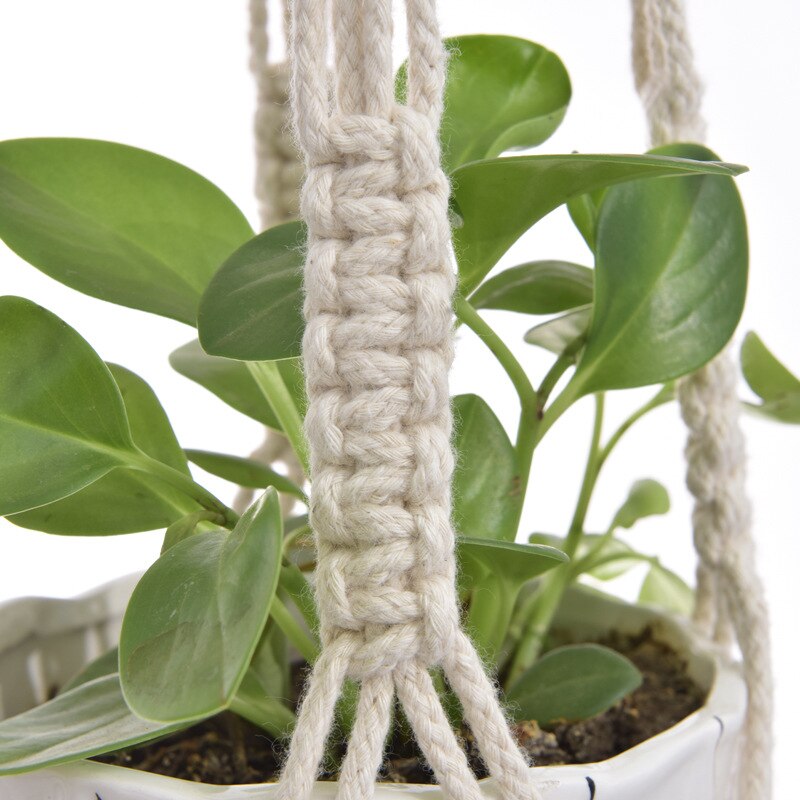 Vintage indretning 100%  håndlavede macrame hængende knyttet løftereb planteophæng urtepotteophæng til vægdekoration haven