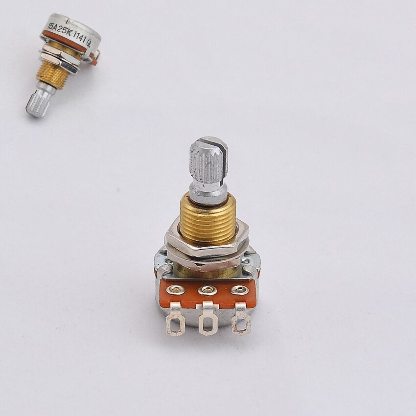 Potentiomètre à arbre en laiton TQ A25K, POT, pour micro actif de guitare électrique et basse, 1 pièce: 15A25K 1 Piece
