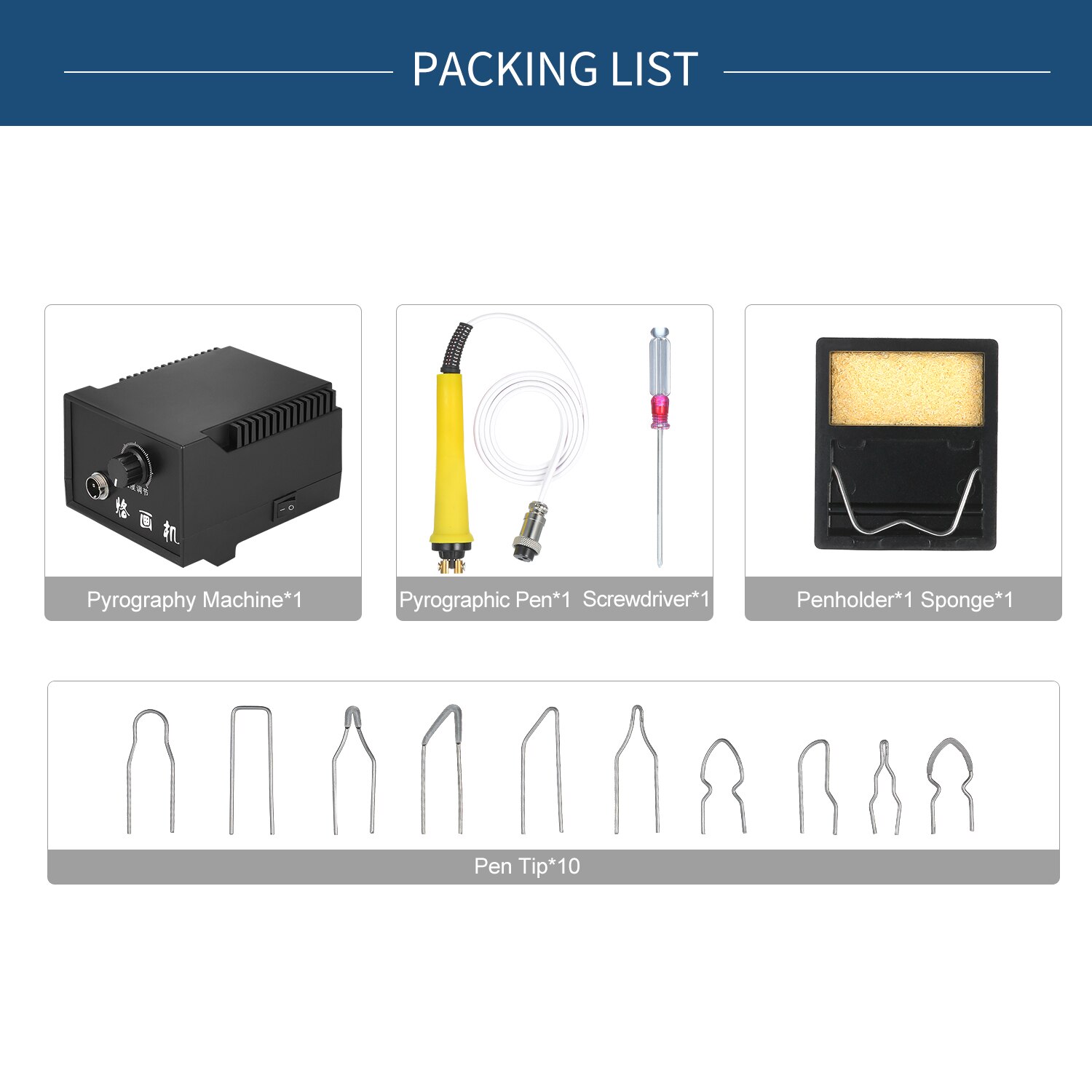 60W 220V Woodburner Wood Burning Tool Kit Adjustable 0℃-800℃ Woodburning Pyrography Pen Machine Electric Soldering Iron: combo 1 / US