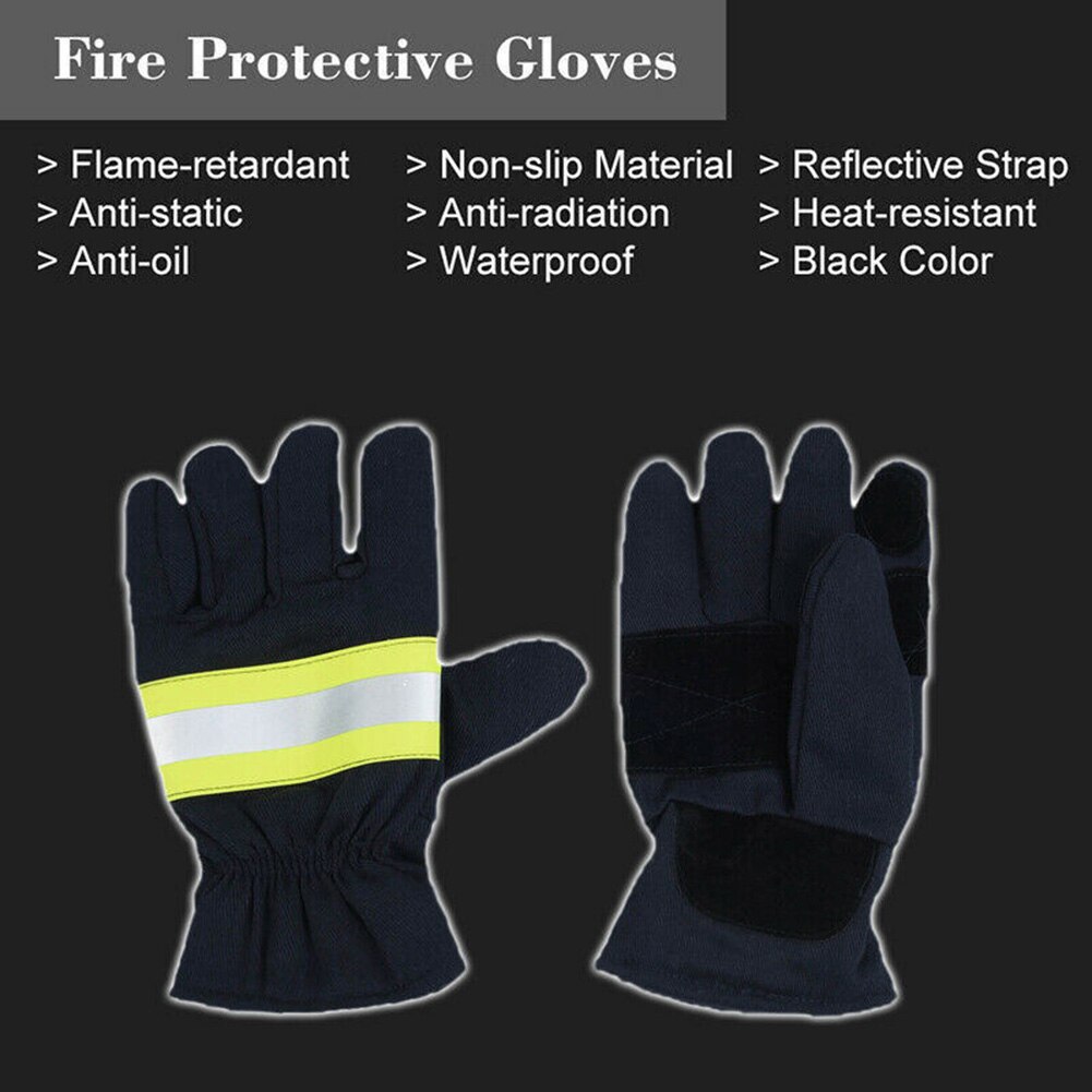 1 Pair Of Fire Proof Non-slip Anti-fire Gloves Heat Proof Firefighting Gloves