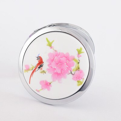 Small Metal Makeup Mirror Portable Folding Mirror Round Mirror Magnifying Mirror Makeup Vanity Vanity Mirror: 2