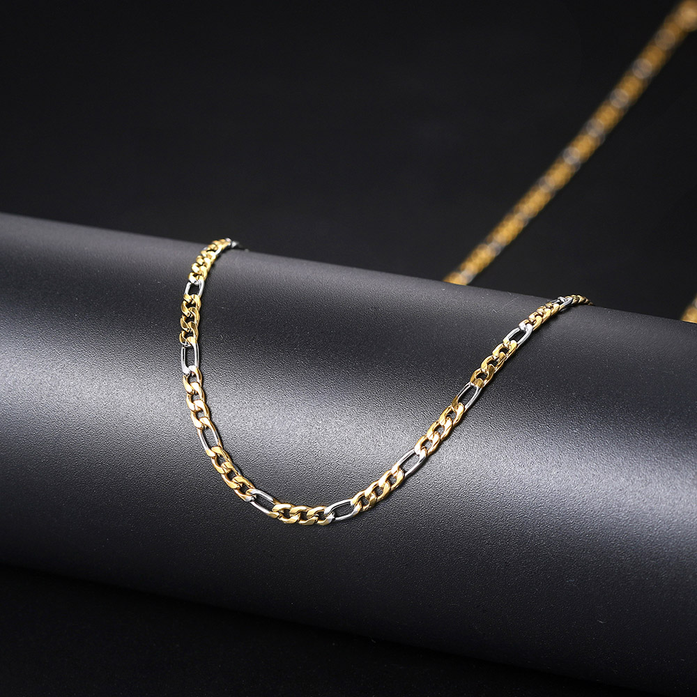 Rapper's Hip Hop 3MM Figaro Chain Necklaces For Men Women Simple Stainless Steel Chains Choker Minimalist Necklace Jewelry C025