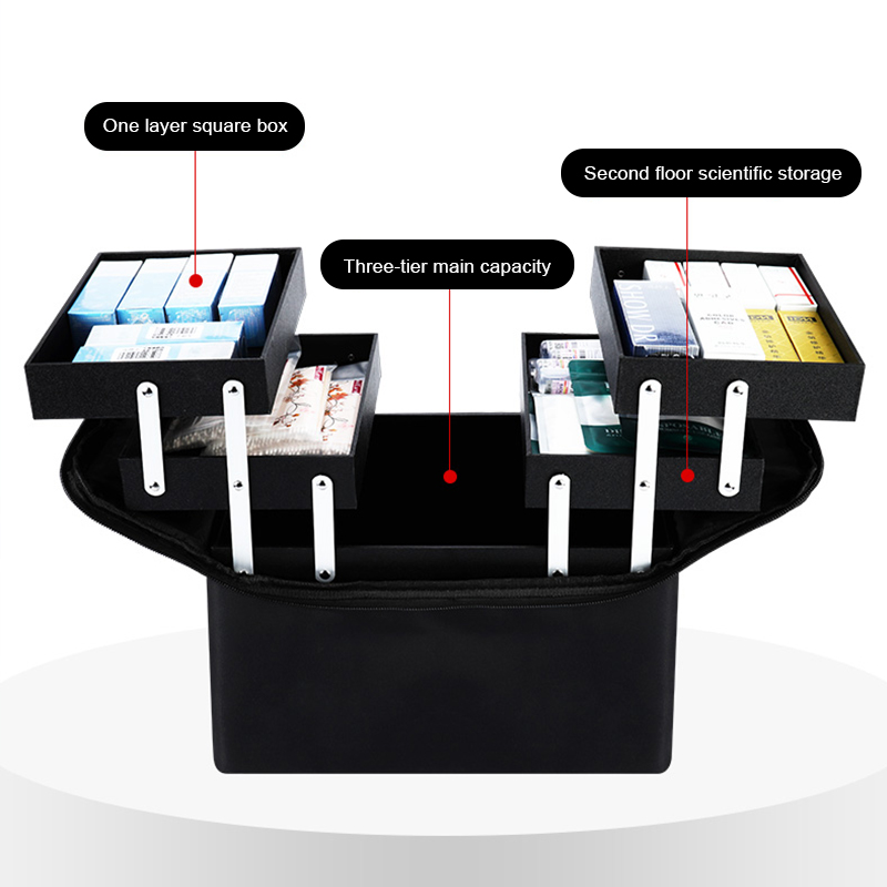 Multilayer Clapboard Cosmetische Bag Case Schoonheidssalon Tattoos Nail Art Tool Bin Vrouwen Make-Up Organizer Grote Capaciteit Tas