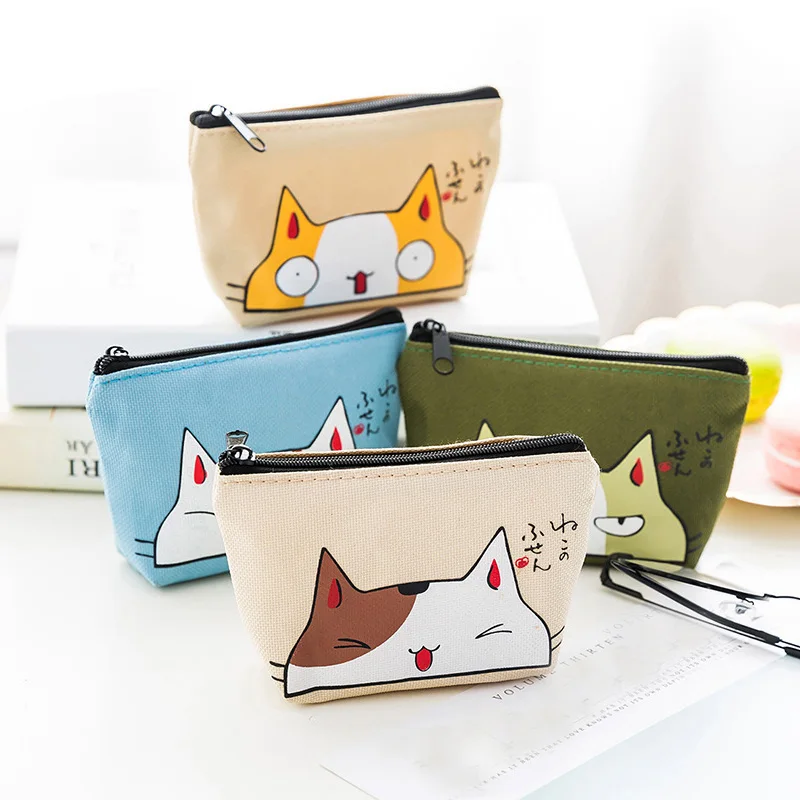 Vrouwen Canvas Portemonnee Card Key Mini Portemonnees Pouch Meisje Kids Kinderen Leuke Kleine Rits Portemonnee Kaarthouder Portemonnee bag Case