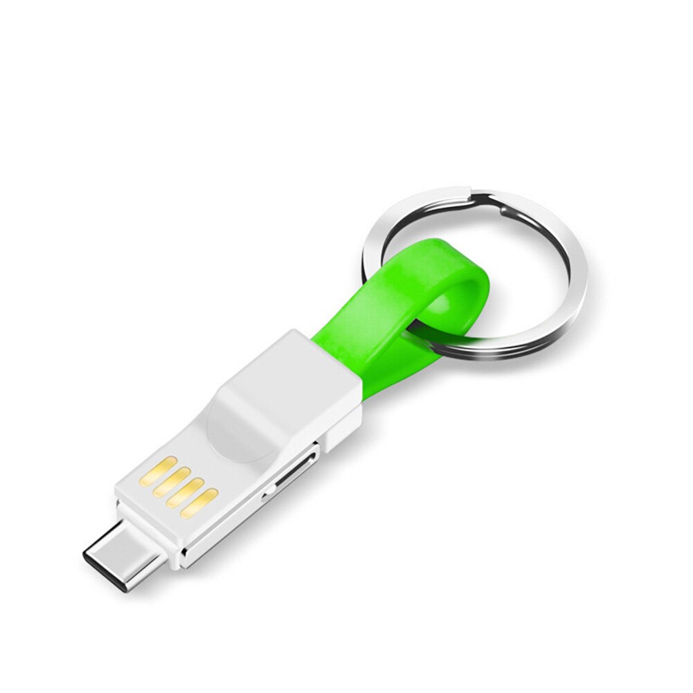 3 w 1 magnetyczny breloczek mikro USB rodzaj-c kabel robić ładowania danych dla iphone'a z systemem android: zielony