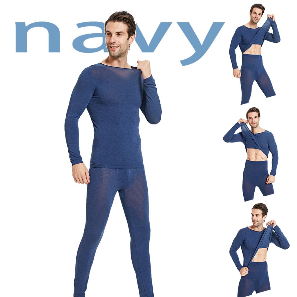 Mænds vintervarme undertøjssæt termoundertøjssæt til mænd indvendig (top & bund ) 3 sekunder termotøj one size