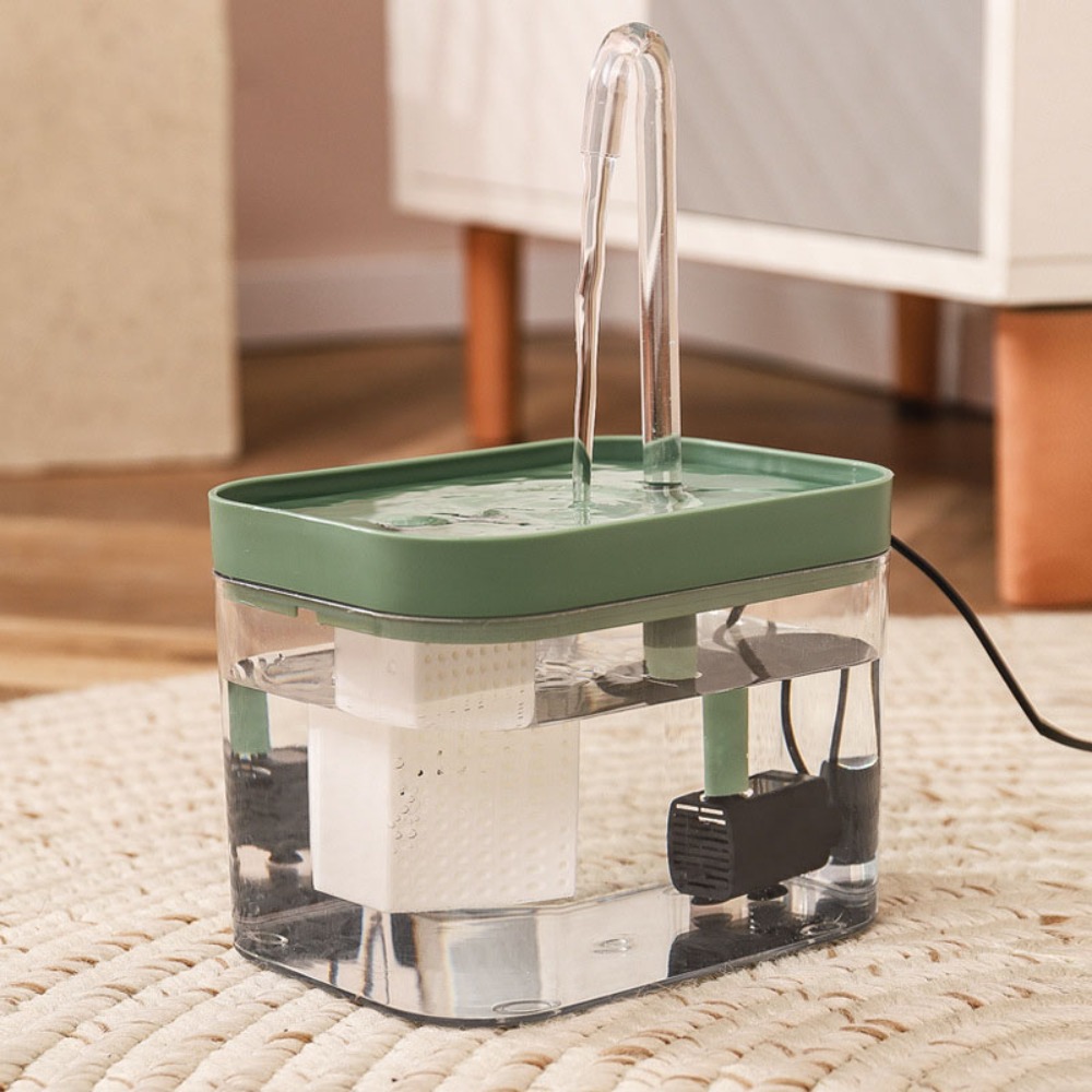 Práctica fuente de agua automática para gatos, dispensador de agua silencioso transparente para mascotas, alimentador de agua inteligente para mascotas de gran capacidad para perros: Negro