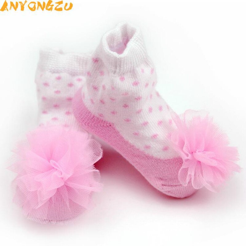 Baby Socks Spring Summer Girls Novelty Point Jacquard Bud Silk Girl Baby Dancing Sock 0 -12 Month 3pair/lot