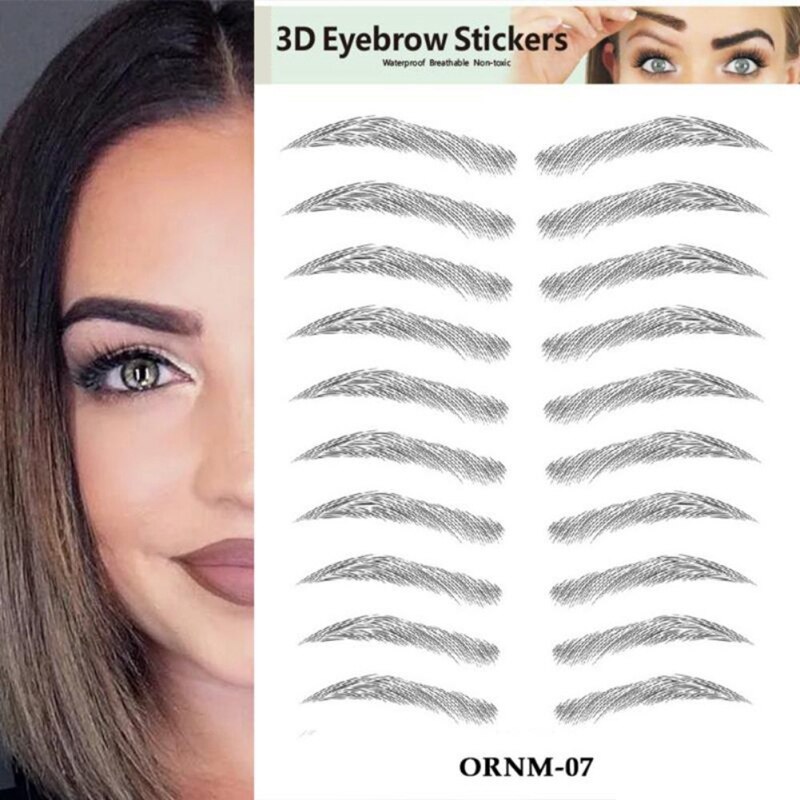 2 stücke 3D Haar-wie Augenbrauen Make-Up Wasserdicht Dauerhafte Augenbraue Aufkleber Wasser-basierend Stirn Aufkleber Falsche Augenbrauen Kosmetik neue Q20: 7