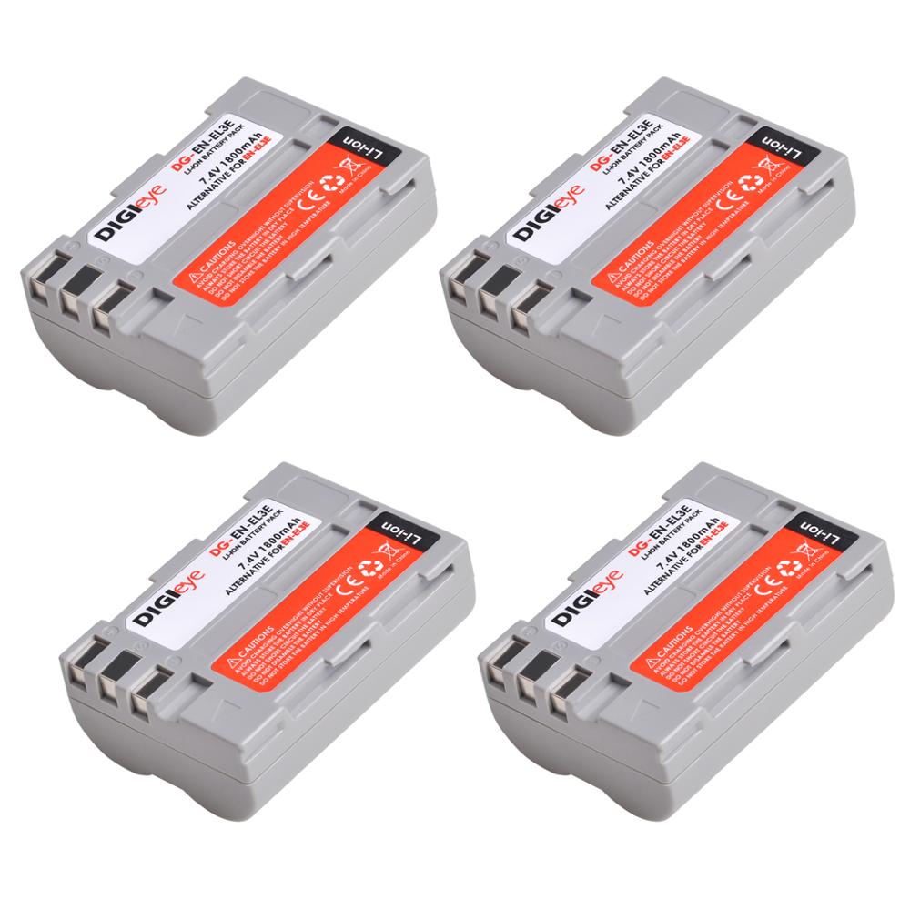 Batería de EN-EL3E ENEL3E EN EL3E para cámara Nikon D70 D50 D70s D80 D90 D100 D200 D300 D300S D700, 7,4 V, 1800mAh: 4 battery