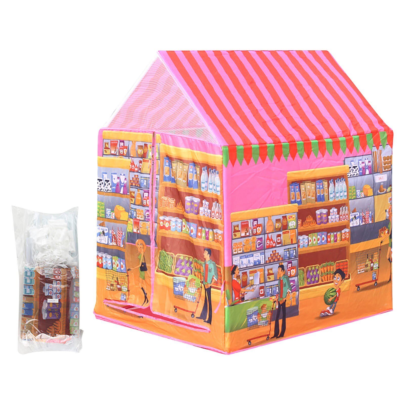 Zelt Nachtisch-Einkaufen freundlicher DIY Zelt Spielen Zelte drinnen Baby Haus freundlicher vorgeben Spielhaus freundlicher Tragbare Faltbare Spielzeug Zelte: B