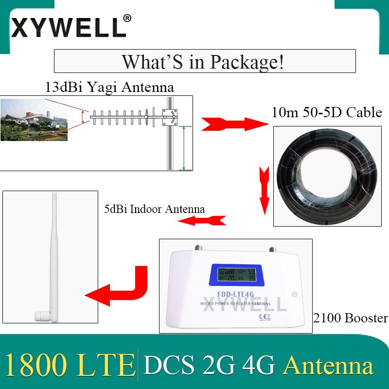 Répéteur de Signal 4G FDD, GSM 1800 MHz, 3 bandes, écran LCD, 70db de Gain, amplificateur de téléphone portable, 4G DCS LTE 1800,