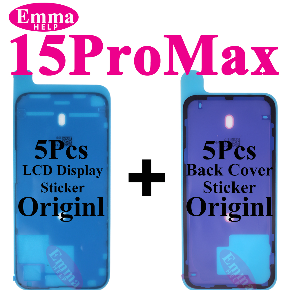 10pcs Back Cover Sticker for iPhone 14 15 Pro Max 16 Plus Back Frame Waterproof Seal Bezel Display Adhesive LCD Screen Frame