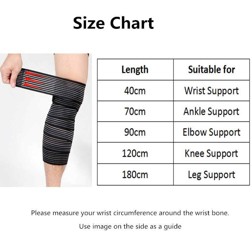 1pc 40 ~ 180cm højelasticitet kompressionsbandage sports kinesiologi tape til ankel håndled knæ læg lår wraps støtte beskytter