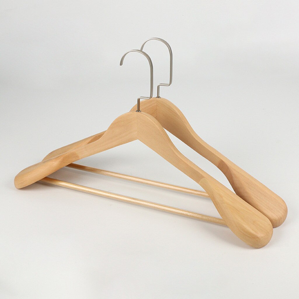 Cintre à épaule large de , 1 pièce, unisexe, Vintage, en bois, vêtements de ménage, antidérapant, pour costume, # T2P: A