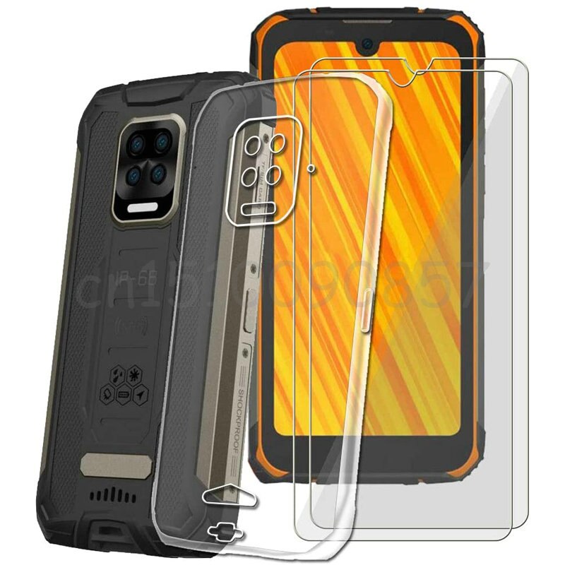 Funda de vidrio y silicona 3 en 1 para Doogee S59 Pro, Protector de pantalla de vidrio templado para Doogee S59 Pro: For Doogee S59 / Transparent