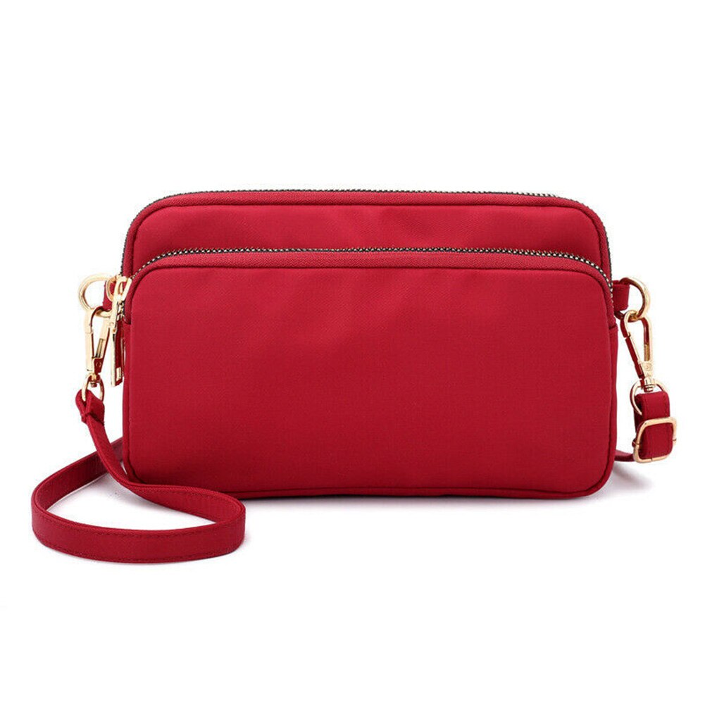 Bag Women Women Waterproof Solid Color Shoulder Bag Crossbody Nylon Messenger Small Purse Simple And Durable Bolsas: wine red