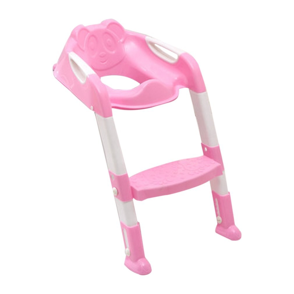 Sammenklappeligt børnesæde med stigeovertræk pp toiletjusterbar stol tisse træning urinal siddepladser til drengepiger: Lyserød