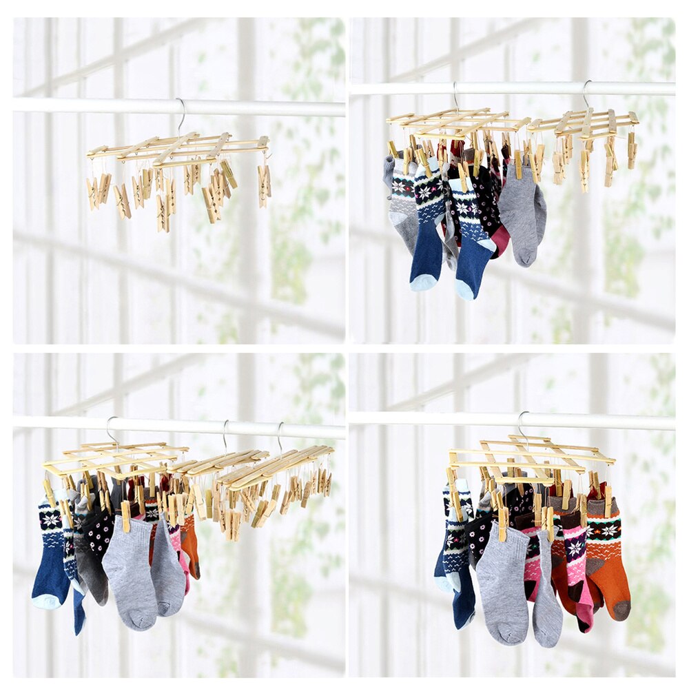 Bamboo Clothes Drying Rack Underwear Drying Rack Sock Drying Rack Bamboo Hanging Drying Rack
