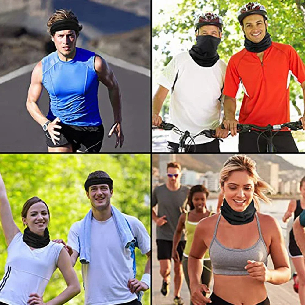 Foulards de randonnée cache-cou masque facial hommes femmes sans couture Bandana Rave visage couverture écharpe masque cagoule bandeau tête enveloppement chapeaux
