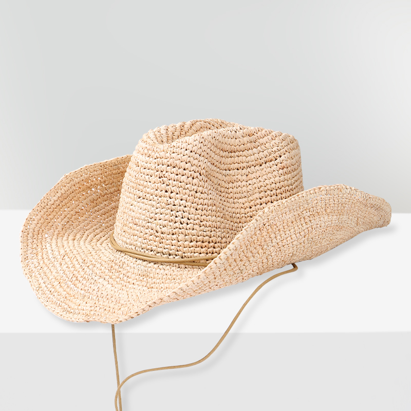 Chapéu de sol de palha de ráfia feito à mão para mulheres chapéu de cowboy de crochê de aba larga com velcro ajustável e fio de memória chapéu de praia de verão: Verde