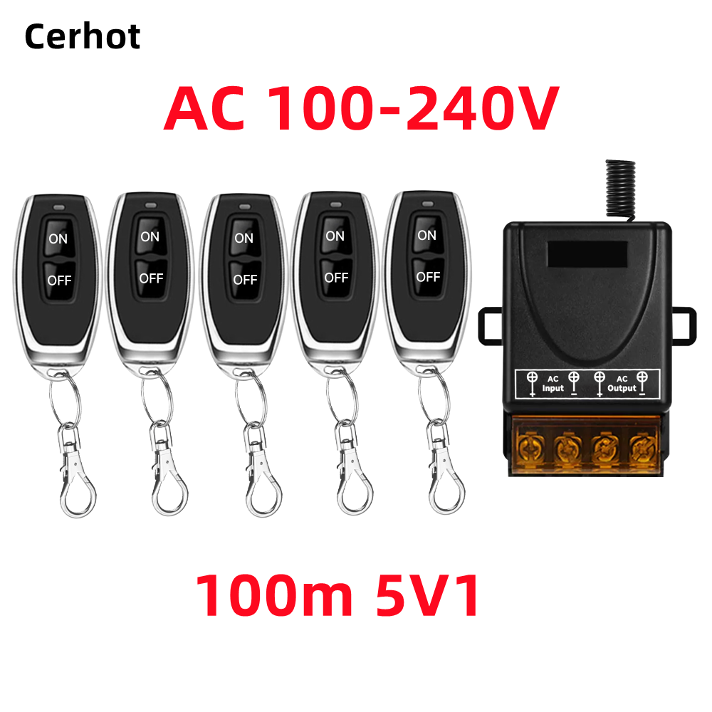 Cerhot Wireless Remote Control Switch On-off High-power 30A Wide-voltage AC 85-265V Long-distance RF433 Remote Control 3000M