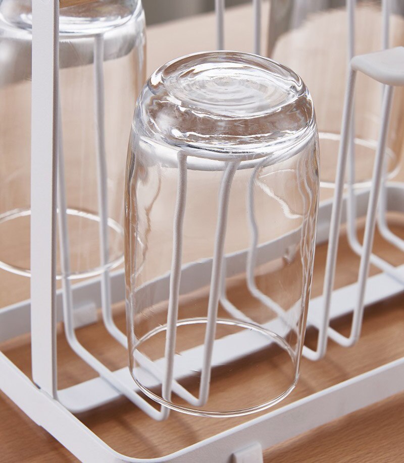 6 kopjes glazen droogrek metalen glazen standaard houder opbergrek hangende glazen afdruiprek huishoudelijke beker organizer keukenbenodigdheden