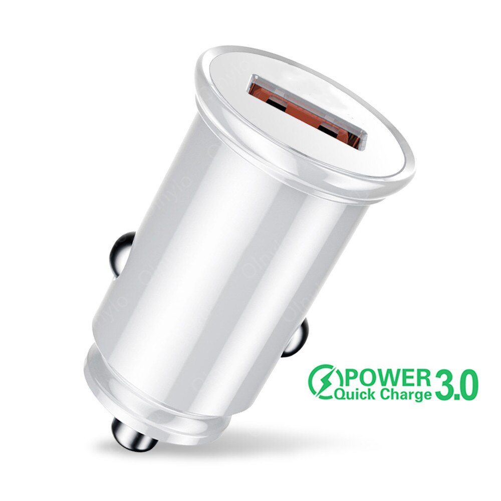 USB Car Charger Quick Charge 3.0 For Huawei Xiaomi Mobile Phone Car Chargers 5V 3A Fast Charging Adapter Mini USB Car-Charger: white car charger