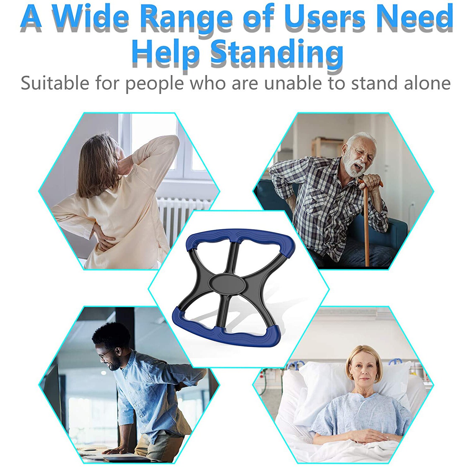 Assisted Lift Standing No-Slip Grip Tool Aid-Handicap Aid Handles Seniors Portable Relaxation Massage Tools for Elderly Disabled