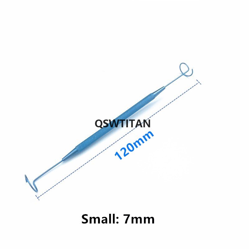 Stainless Steel Titanium double ended pigtail Probe ophthalmic Eye surgical instruments: Small Titanium