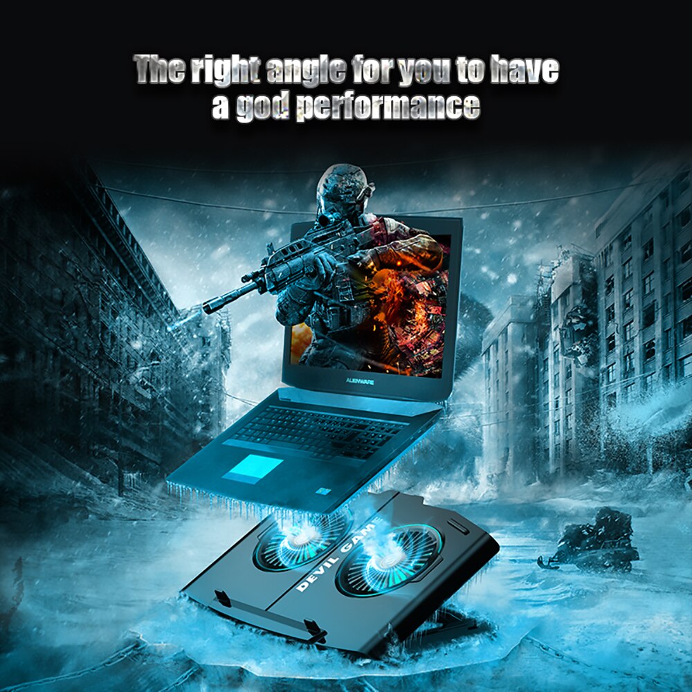 Fivetech Laptop Koeler Voor Macbook Air Pro Notebook Cooling Pad Met 2 Stille Ventilatoren Voor 13-17Inch Draagbare verstelbare Laptop Stand