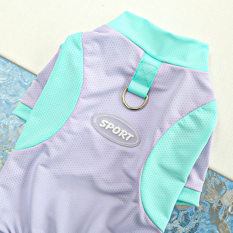 Dog Lightweight Jumpsuit, Mesh Breathable Ice Silk Vest, Summer Cooling and Sun Protection Pet Cat and Dog Cool Clothes XS-XXL